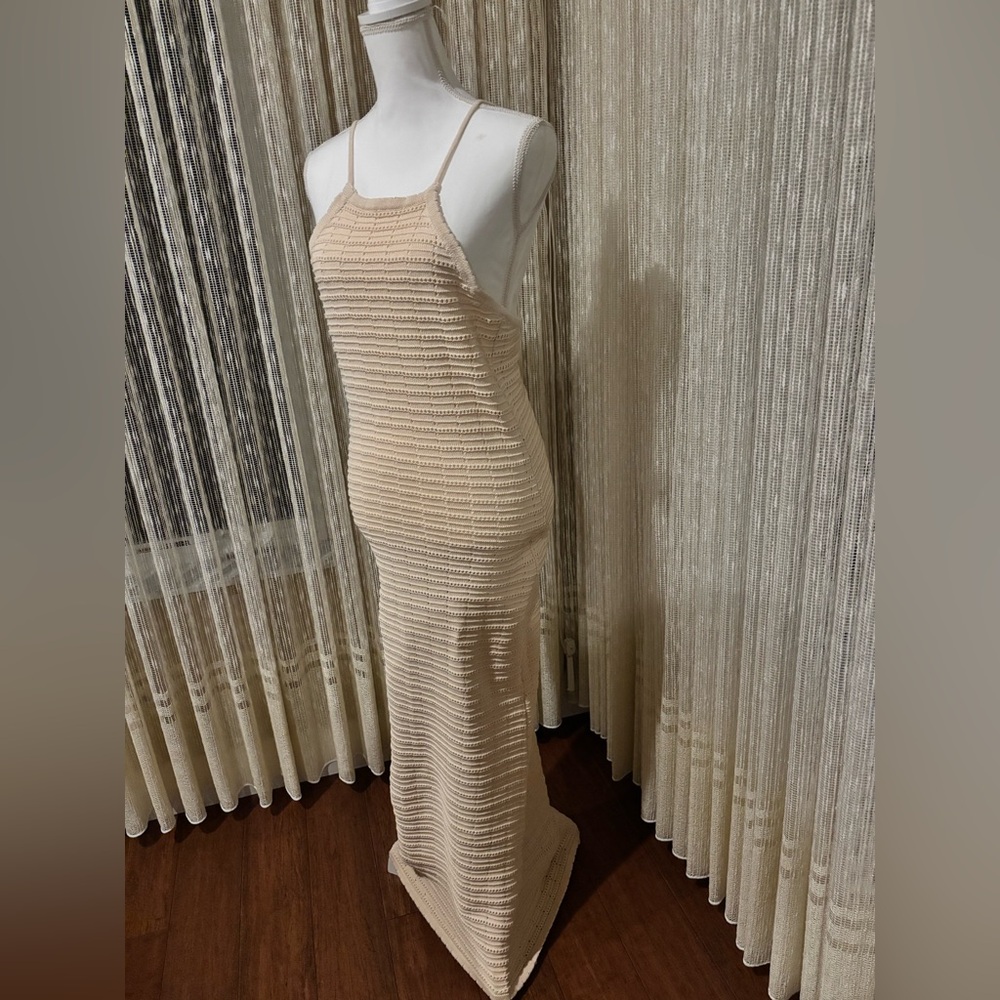 Sleeveless Knit Maxi Dress in Cream